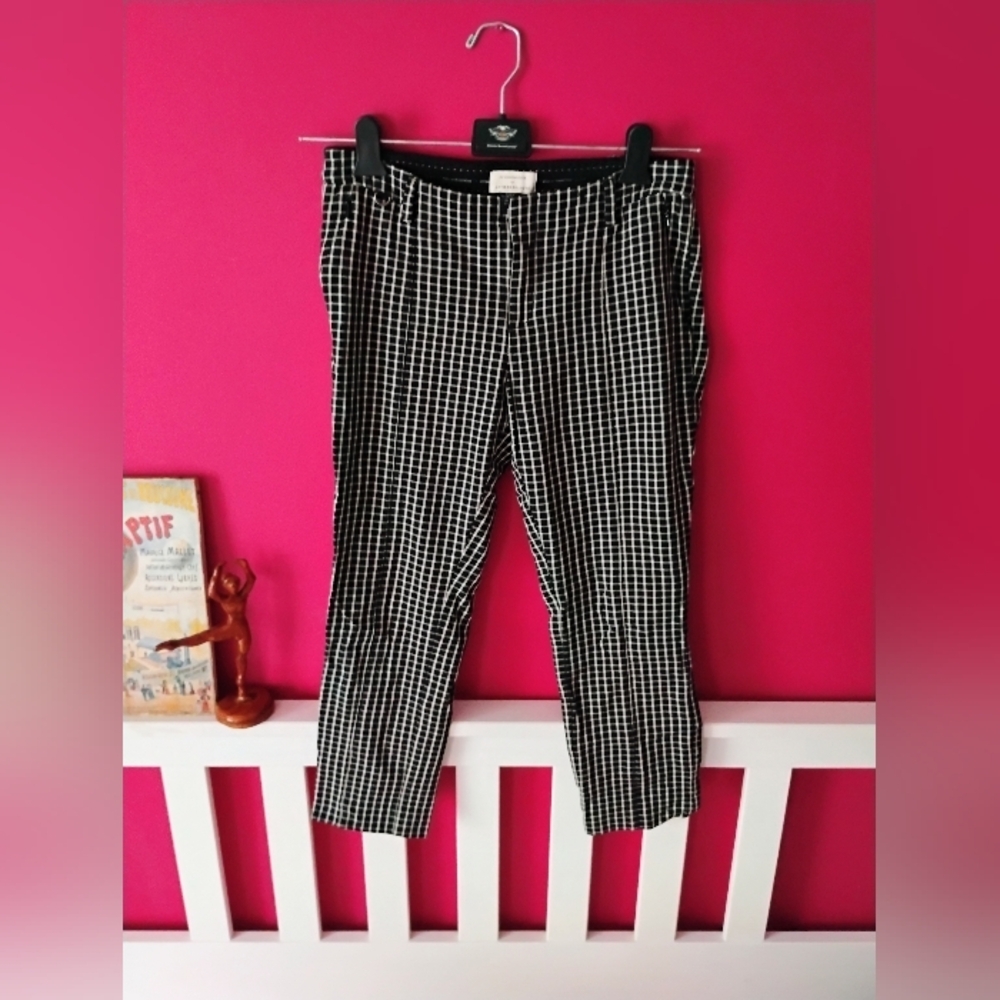 Anthropologie - The Essential Slim Black & White Checkered Pants  SIZE 8  Like🆕